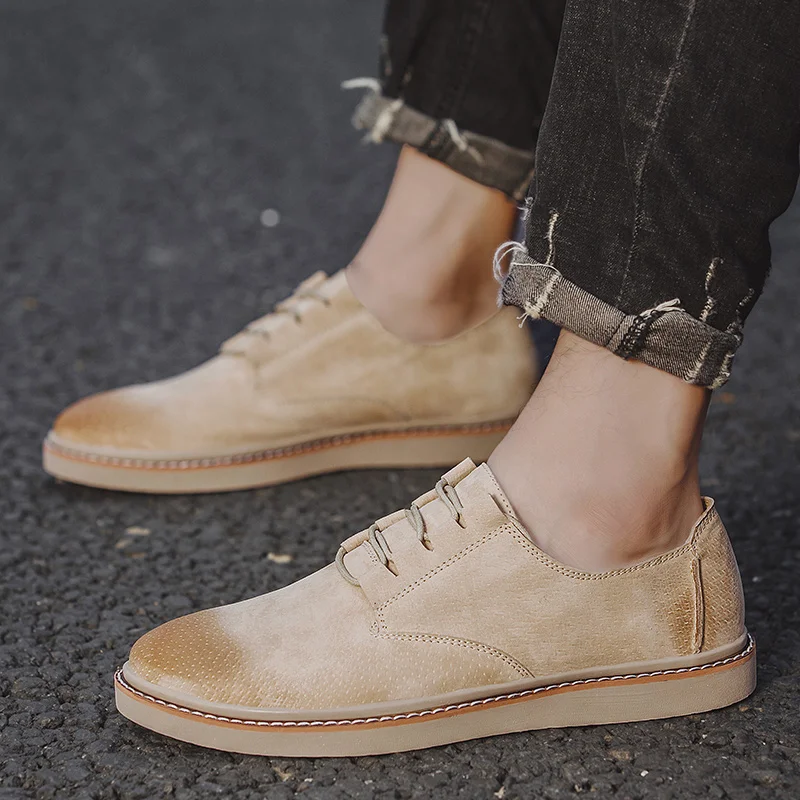 Мужские оксфорды обувь в британском стиле замшевые кожаные туфли броги Уличная