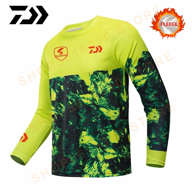 

2020 Fishing Clothing DAWA Thicken Fishing Jersey Long Sleeve Underwear Fishing Clothes Sweater