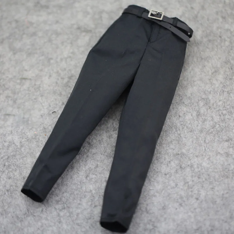 Pantalones negros para hombre, disfraz con cinturón, cuerpo de figura de acción, soldado, 12 ,