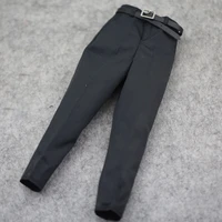 in stock 16 scale man black trousers pants costume with belt fit 12 male soldier action figure body