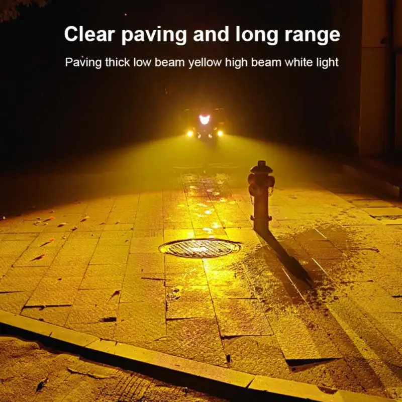 

Двухцветный маленький стальной пистолет для мотоцикла светодиодный светильник для головы светильник дальнего и ближнего света интегриров...