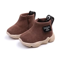 cozulma autumn winter baby kids boys suede ankle boots high shoes children girls side zipper fashion boots size 15 25