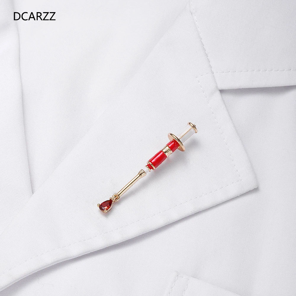 DCARZZ эмалированная Заколка-шприц значок Золотая брошь в стиле панк Ювелирное