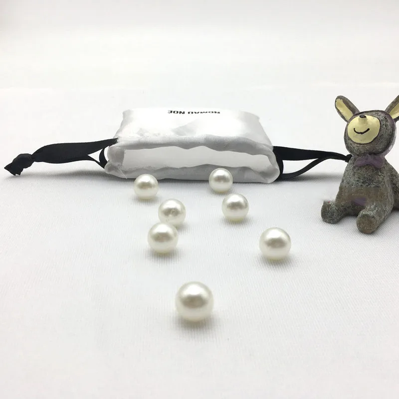 Атласная сумка для упаковки ювелирных изделий белый мешочек на шнурке с принтом