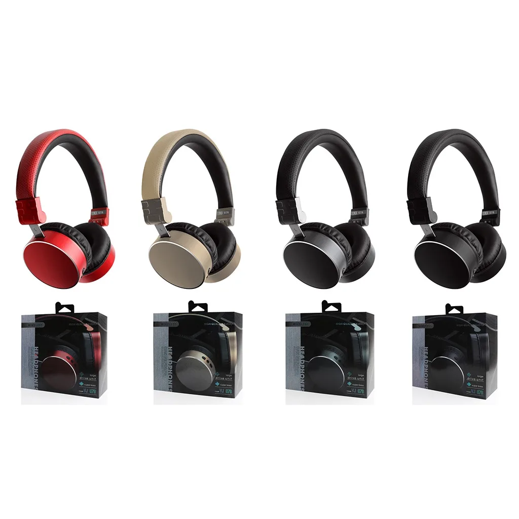 Mosunx Bluetooth наушники стерео Беспроводная гарнитура с микрофоном tf-картой и fm-радио