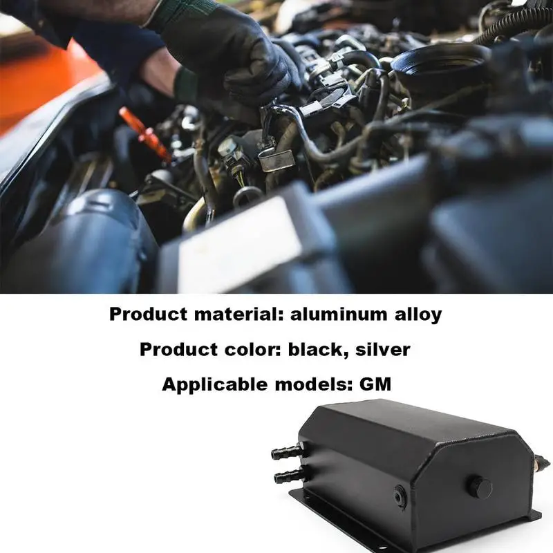 

Modified Car Universal 1L Aluminium Alloy Engine Oil Catch Can Breather Tank Bottle Polished Black Silver