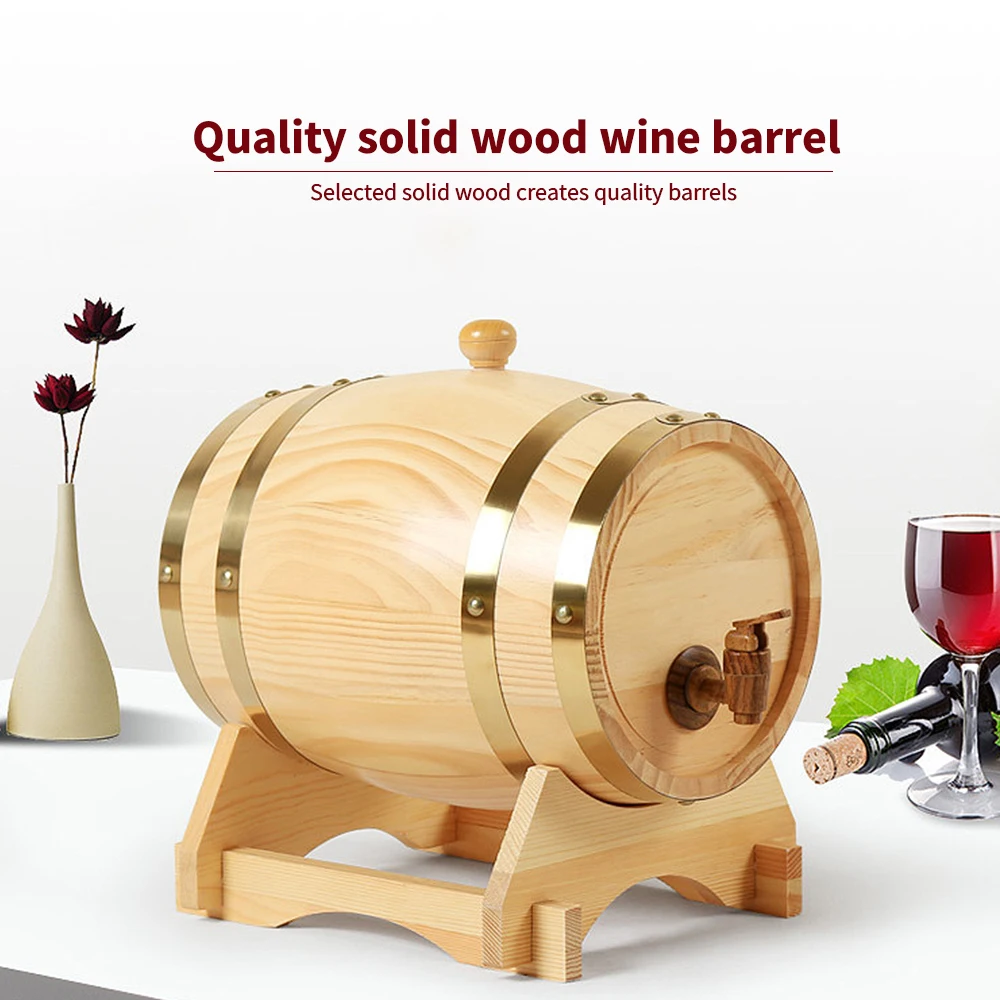 

1.5L /3L Wooden Wine Barrel Oak Beer Brewing Equipment Vintage Wood Oak Timber Wine Barrel For Beer Whiskey Rum