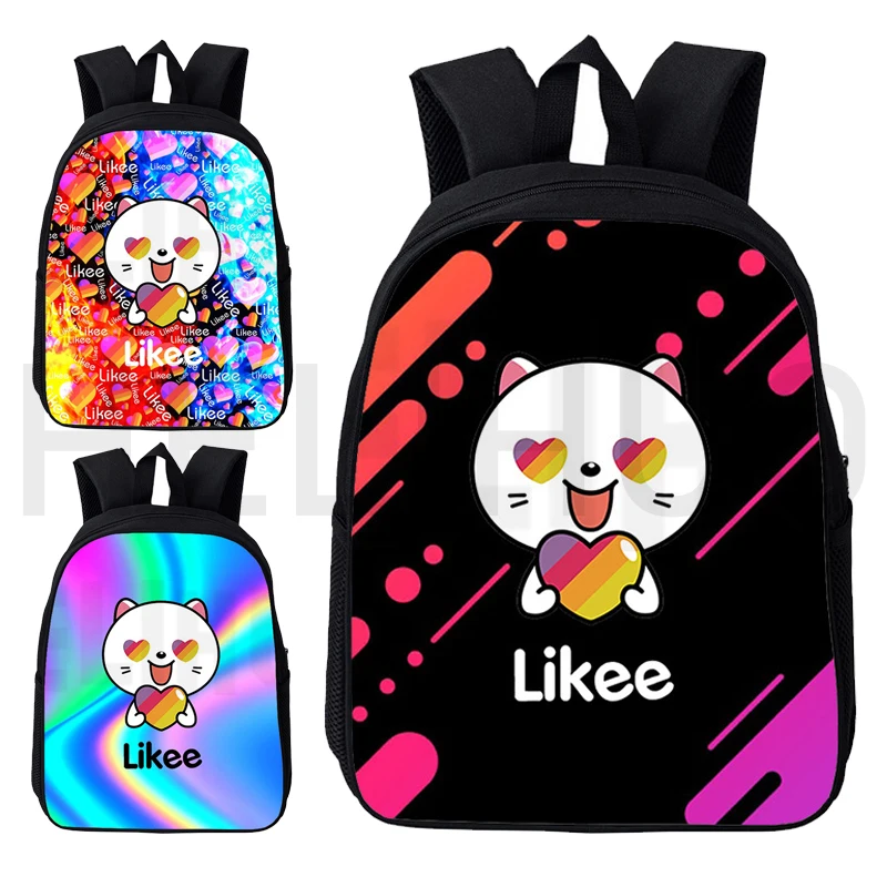 

Likee Bag 3pcs/set Casual "LIKEE 1 (Like Video)" 3D Print Zipper Backpack Pencil Case Bagpack Bookbag School Bags Russia Type