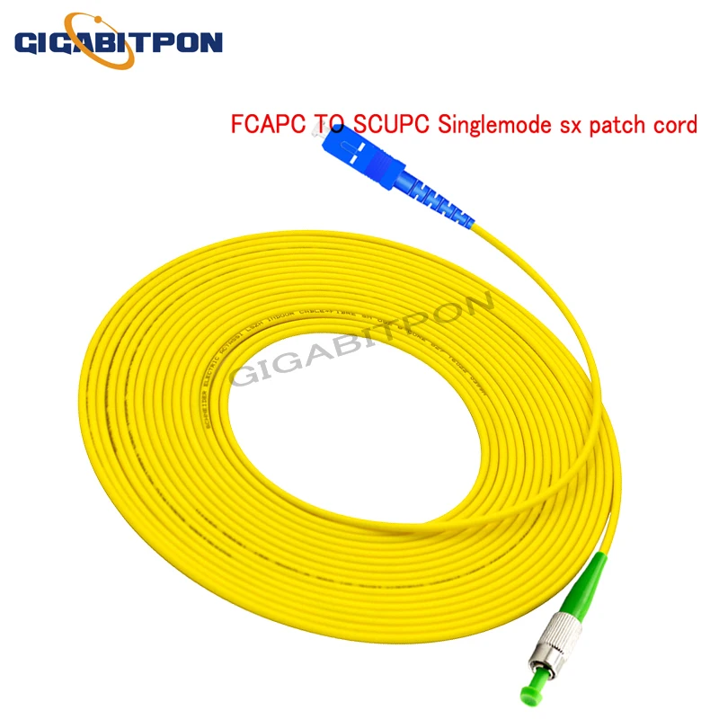 Jumper SC/UPC-FC/APC SM SX 3.0mm G652D Fiber Optic Jumper  1-20m meter SC/UPC-FC/APC SM SX 3.0mm G652D fiber optic jumper cable