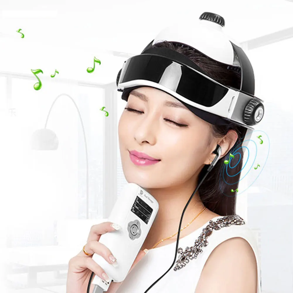 YUNLINLI Electric Heating Neck Head Massage Helmet Air Pressure Vibration Therapy Massager Music Muscle Stimulator Health Care