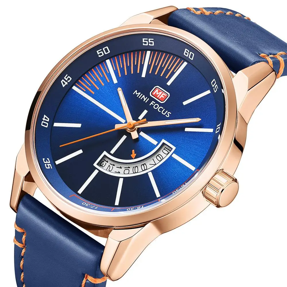 

2021 watch student business casual simple fashion men's watch Japanese movement calendar luminous waterproof leather strap watch