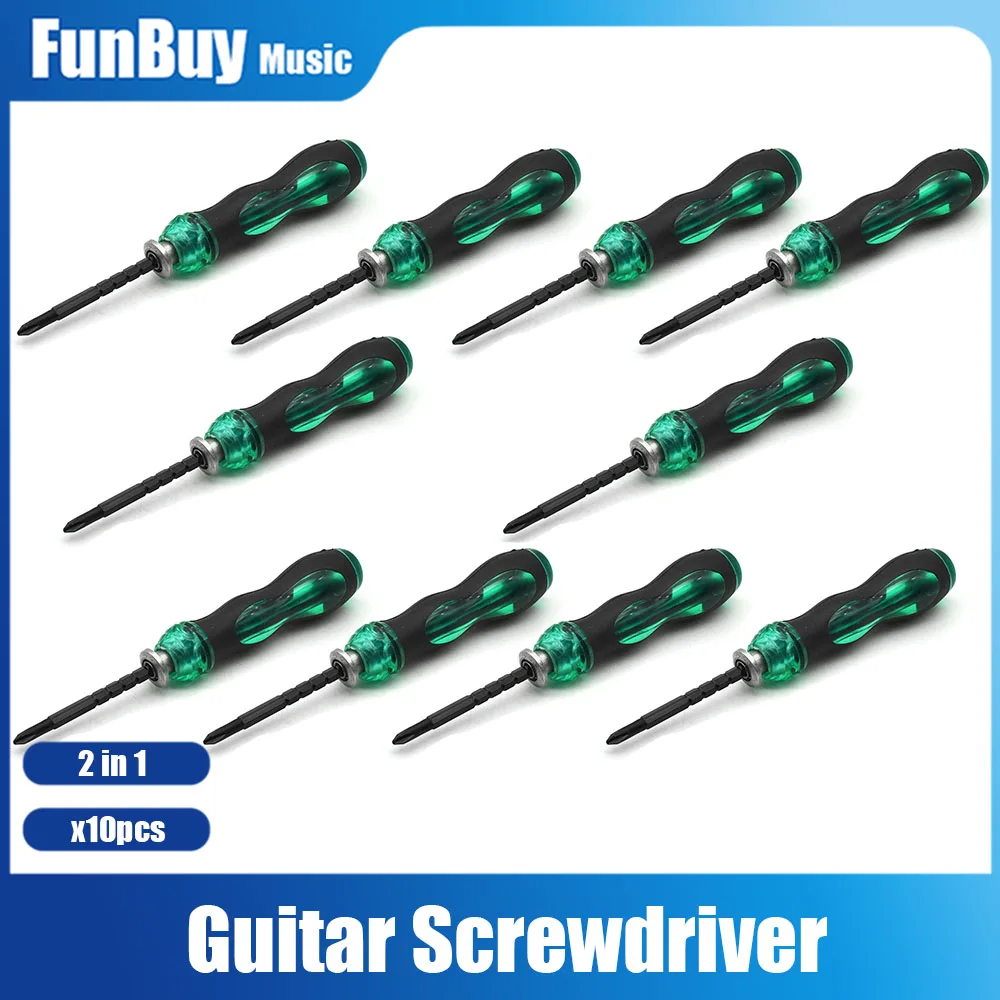 

10set 2 in 1 Guitar Pickup Screwdriver Guitar Peg Pickguard Screw Install Screwdriver Guitar Repair Luthier Tool