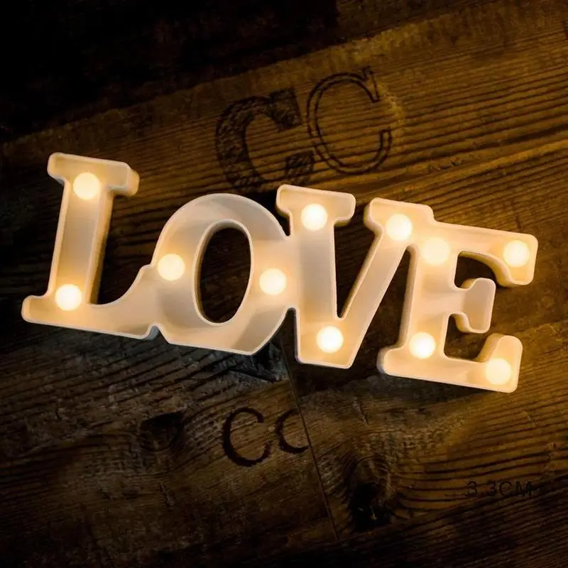 3D светодиодный светильник любовь сердце цифры пластиковый знак ночсветильник