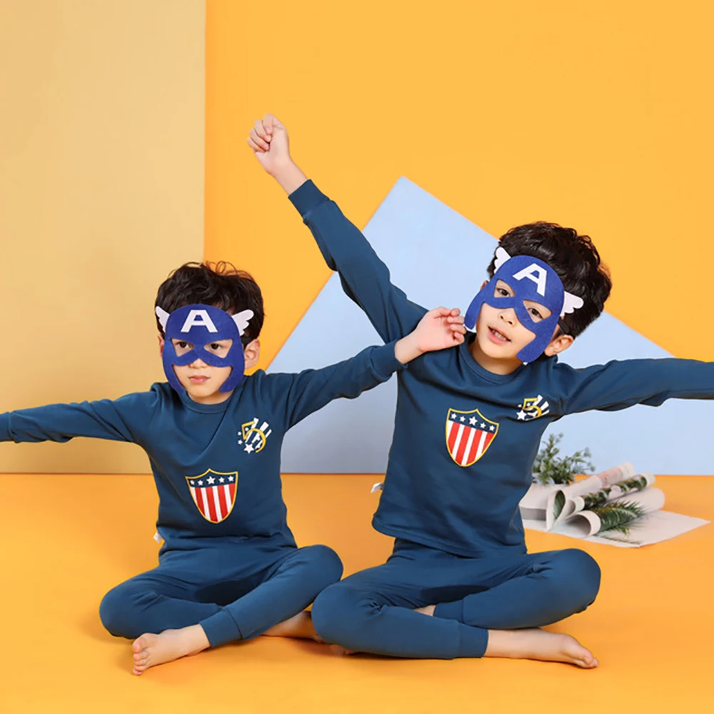 

Cartoon Sleepwear Boys Girls Long Sleeve Kids Pyjamas Cotton 2PCS Set Baju Tidur Budak Lelaki