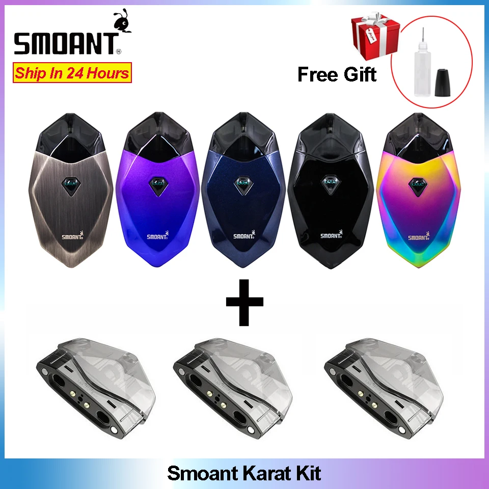 Оригинальный набор Smoant Karat Pod Vape System Starter Kit с аккумулятором 370 мАч 2 мл картридж для