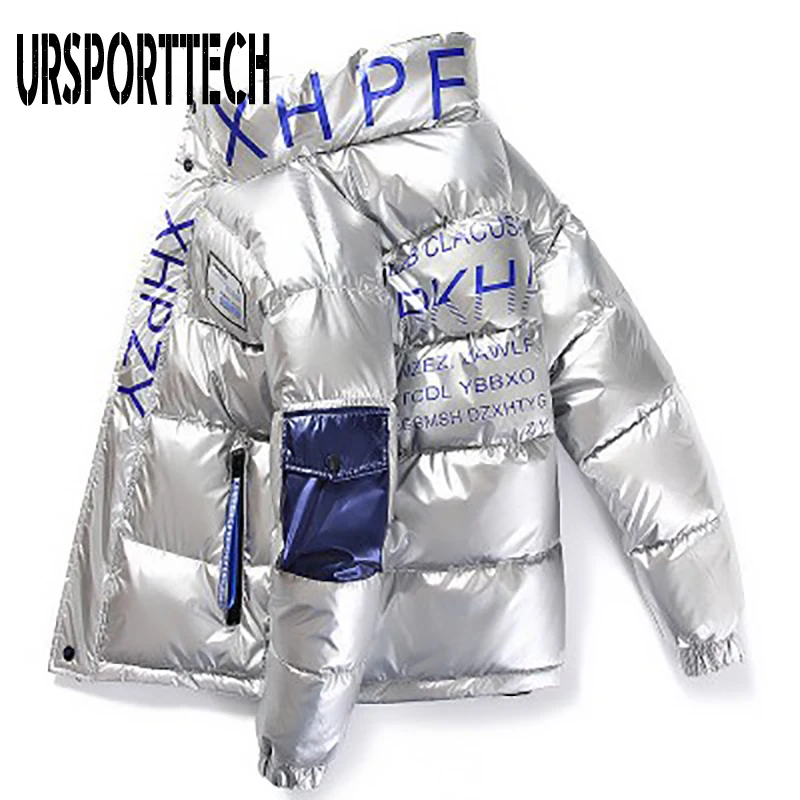 New Bright Leather Winter Jacket Men Casual Parka Outwear Waterproof Thicken Warm Jackets Male Stand Collar Windproof Coat