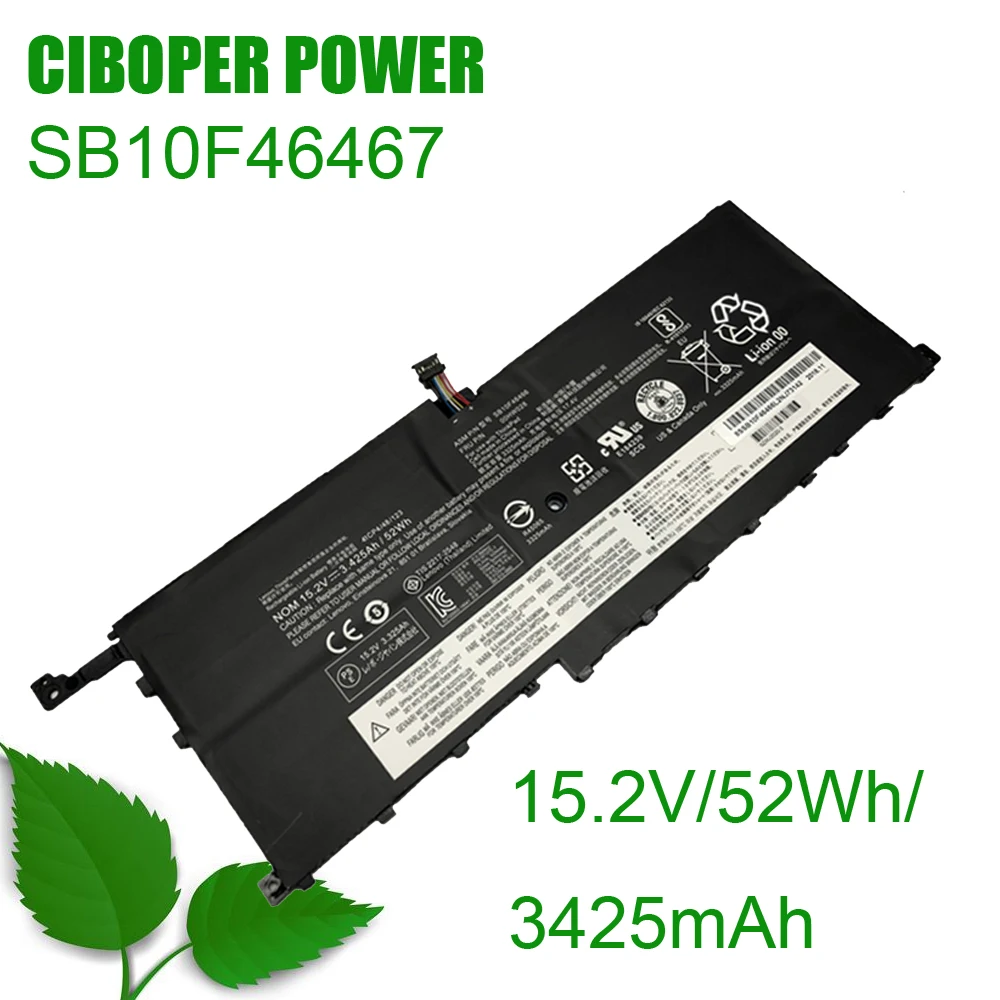 

Аккумулятор CP 01AV439 SB10F46467 52Wh для ноутбука ThinkPad X1 Yoga Carbon 2016 типа 01AV409 00HW029 00HW028 SB10K97566/7 SB10F46466