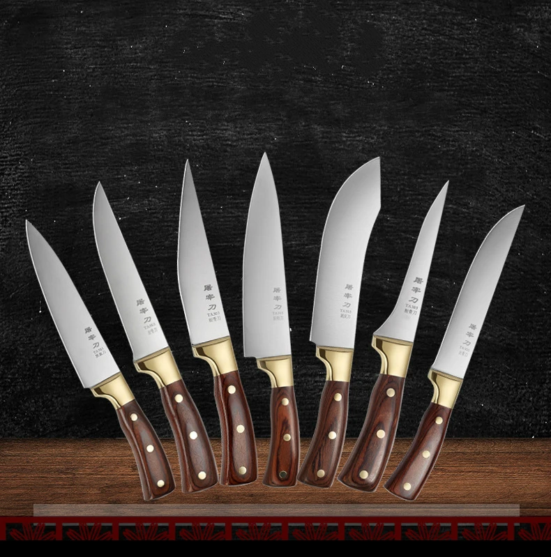 

Copper handle stainless steel slaughtering knife sharp and fast segmentation beef and mutton knife meat cleaver peeling knife