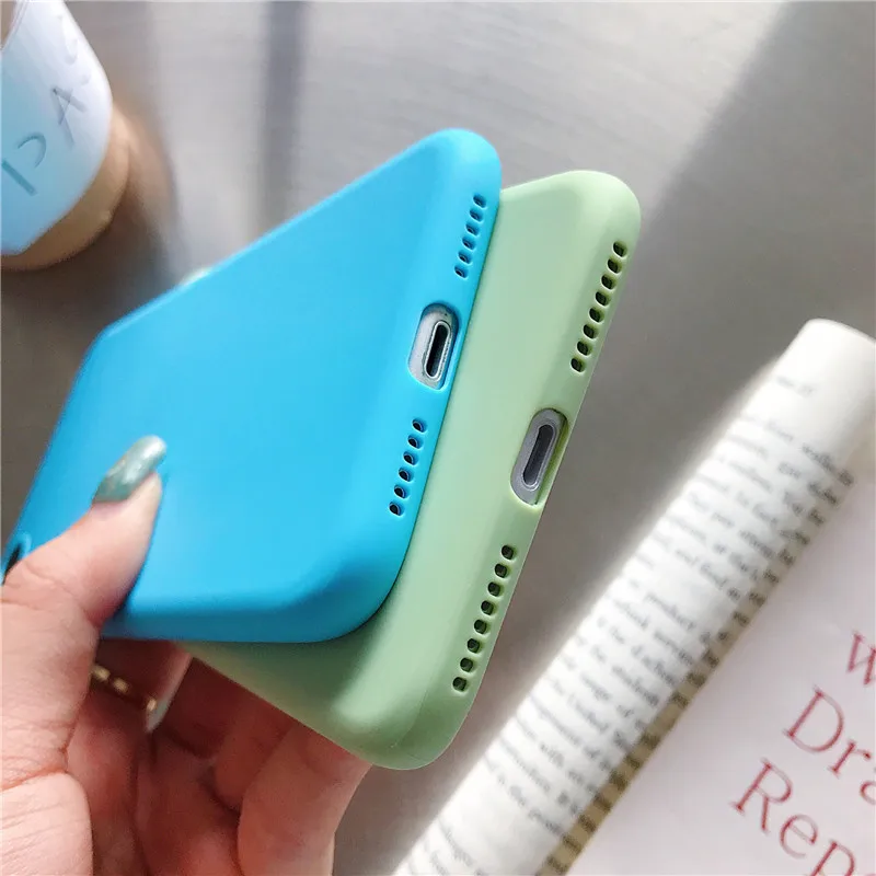 Яркие цвета чехол для iPhone 6 6S 7 8 Plus 5 5S SE модный простой мягкий силиконовый из ТПУ X XR