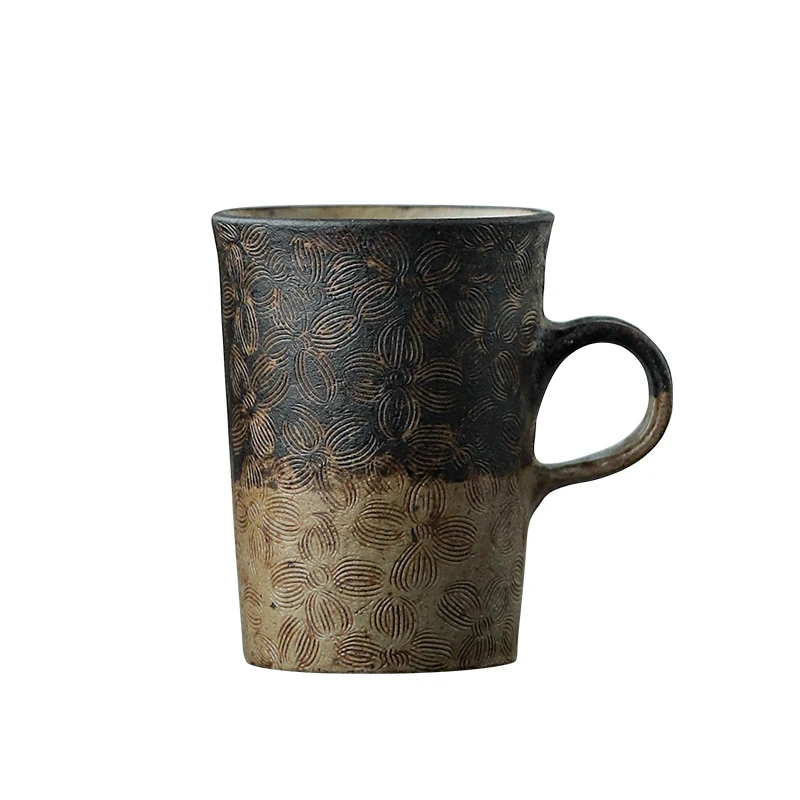 

Japanese Vintage Ceramic Coffee Cups And Saucers Hand Carved Flowers Espresso Coffee Cup Mug Milk Teacup Bar Cafe Gifts