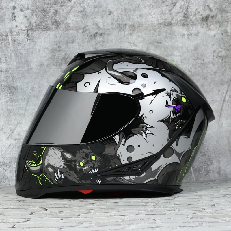Полнолицевой мотоциклетный шлем capacete Профессиональный гоночный шлем каска точка Радужный оттенок мотоциклетный кросс-кантри тур - Цвет: 111