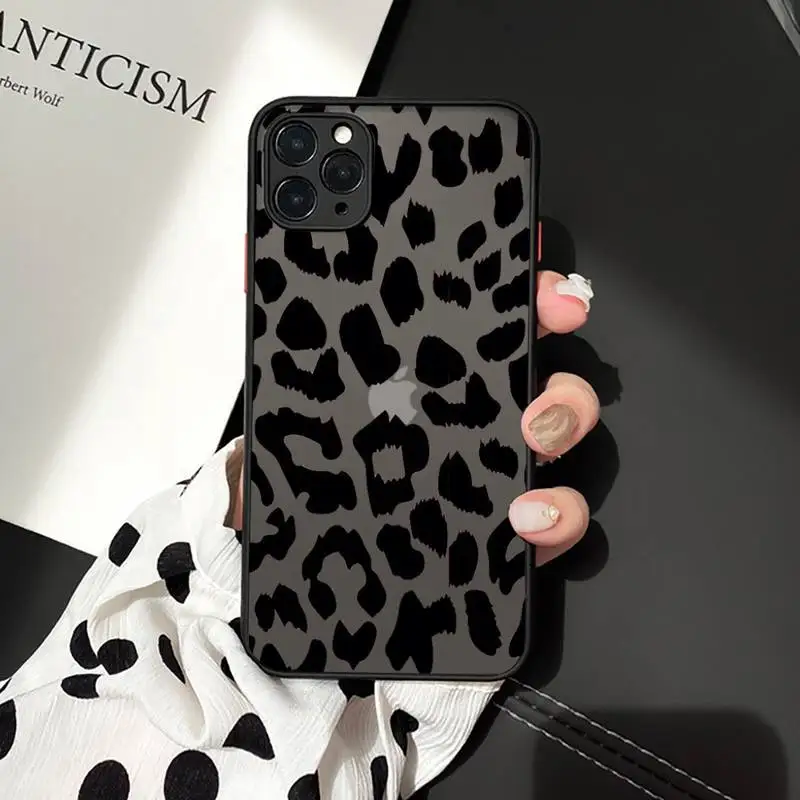

Leopard Print sexy pattern Phone Cases matte transparent For iphone 7 8 11 12 plus mini x xs xr pro max cover