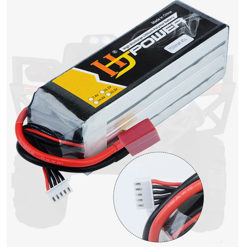 HJ 7 4 V 11 1 14 8 22 2 7500mAh 45C-90C RC 3s Lipo батарея для 1:10 TRX автомобиль Лодка Вертолет
