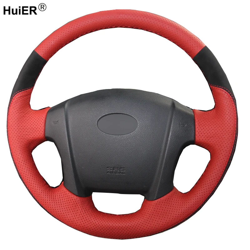 

DIY Car Steering Wheel Cover Volant Suede Braid on the Steering wheel For Kia Sportage 2 2005 2006 2007 2008 2009 2010 Sportage