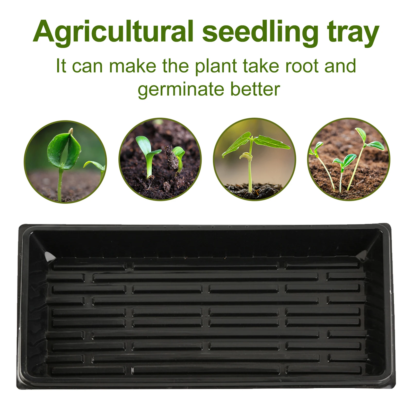 

5pcs/10pcs Plant Germination Tray, Seedling Tray Without Drainage Hole, Suitable For Flowers, Seedlings, Plants, Wheatgrass