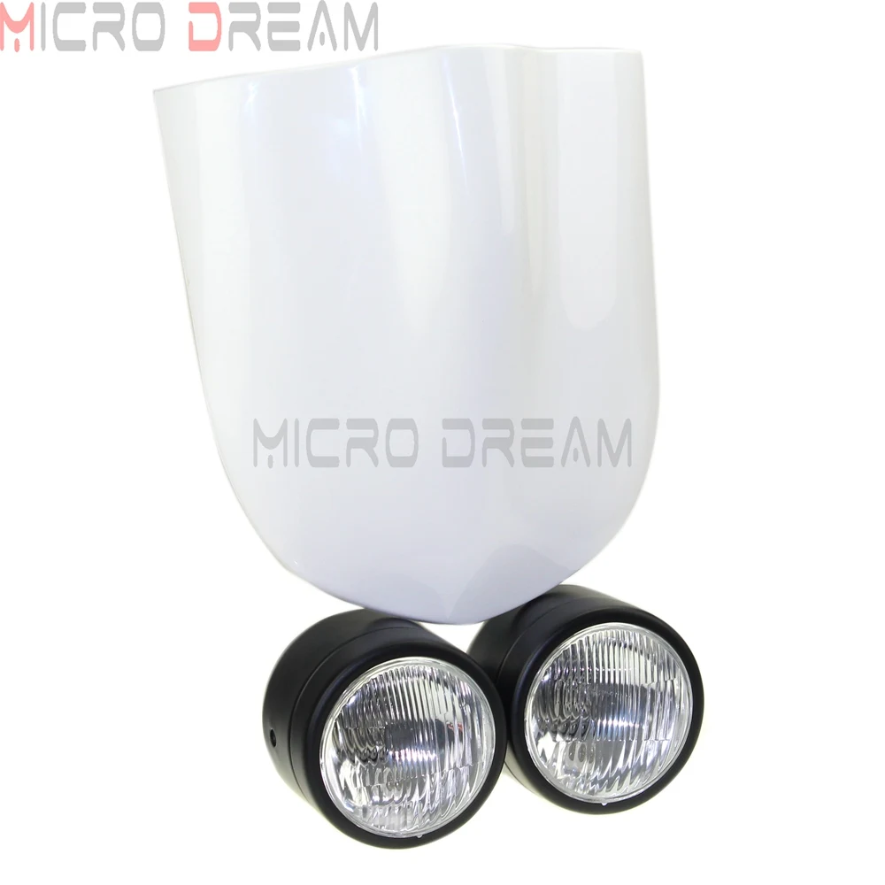 Черная мотоциклетная двойная фара для мотоцикла с ветровым стеклом велосипеды