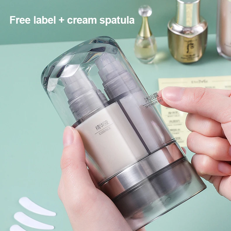 Портативный прозрачный шесть в одном косметический крем и набор для розлива