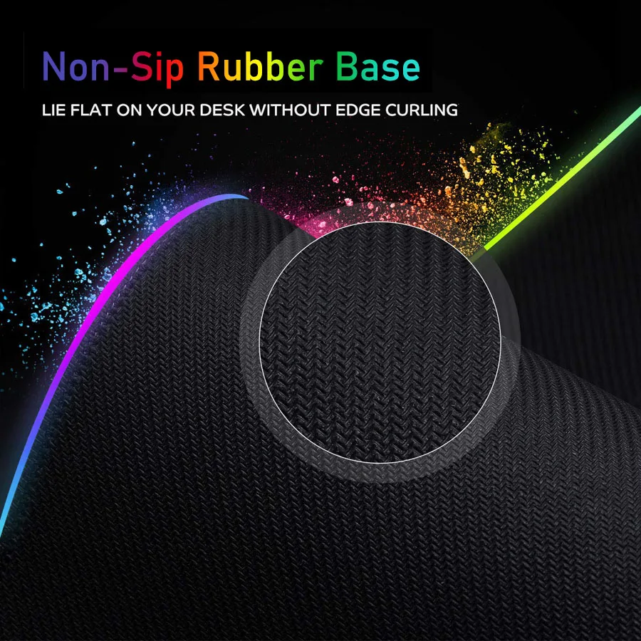 RGB игровой коврик для мыши большой Настольный Противоскользящий резиновый