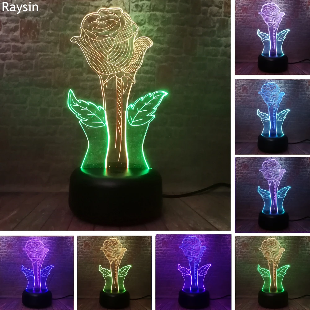2020 красота цветок Роза Смарт 7 видов цветов изменить светодиодный ночник