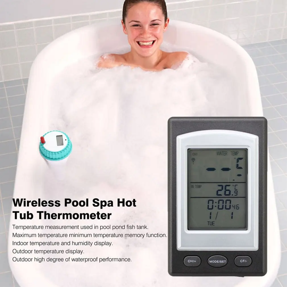 

Professional Wireless Digital Swimming Pool SPA Floating Thermometer Wireless Indoor and Outdoor Pool Spa Hot Tub Thermometer
