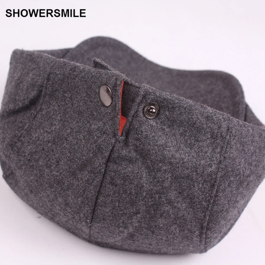SHOWERSMILE брендовые бордовые шерстяные твидовые колпачки для женщин и мужчин, винтажные теплые зимние плоский берет, повседневные подарки, британские шапки
