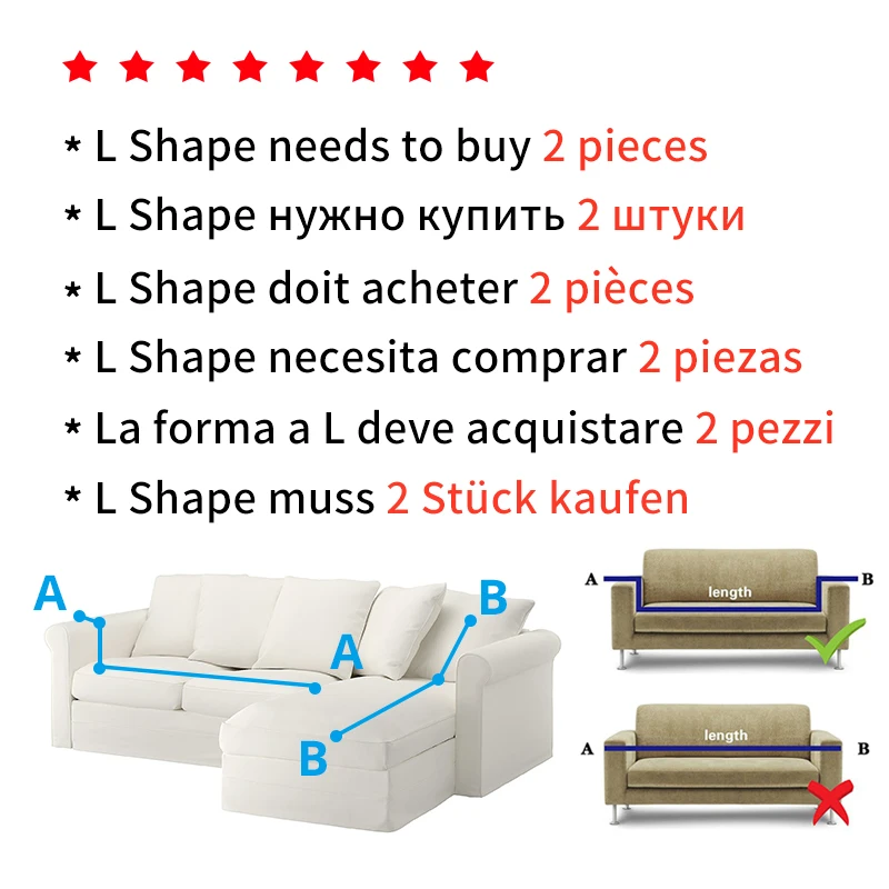 Nordic Style Slipcovers Sofa Cover for Living Room All-inclusive Elastic Stretch Sectional Corner Couch | Дом и сад