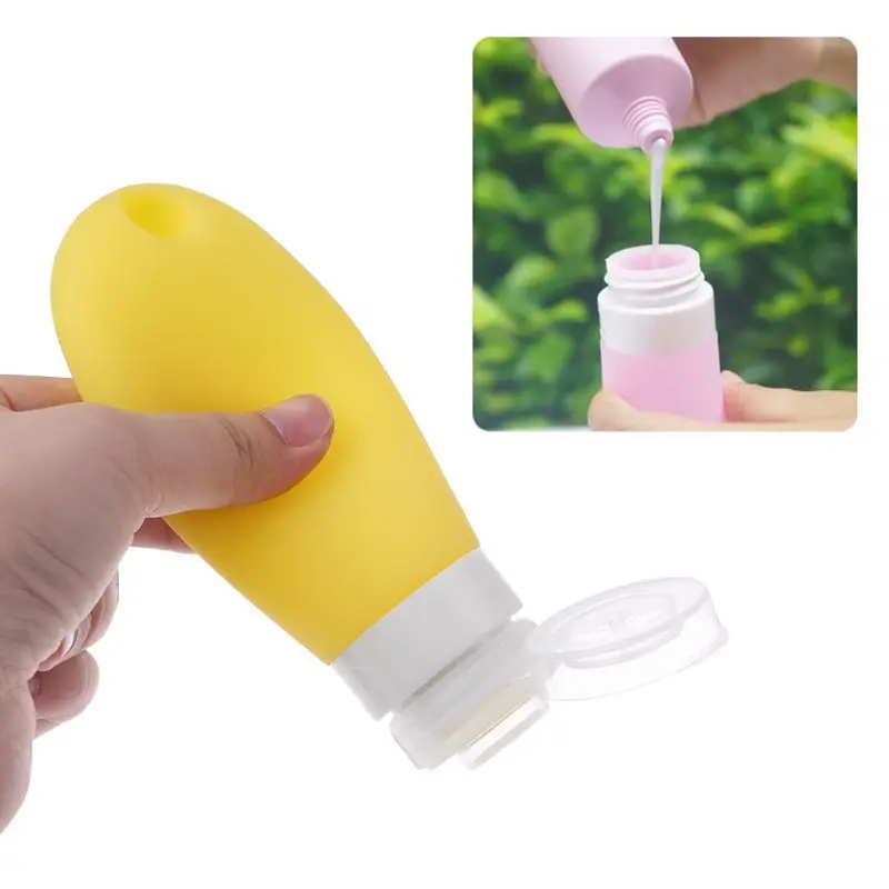 

1 Pc Silicone Travel Bottle Portable Leak Proof Travel Cosmetic Containers Bottles For Shampoo Body Lotion