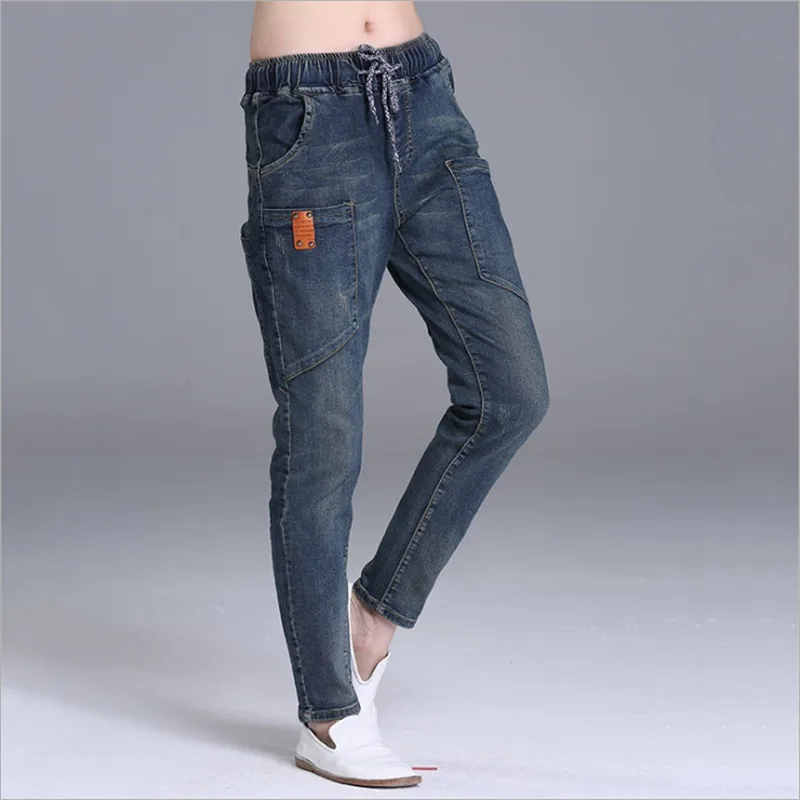 Женские классические джинсы с высокой талией больших размеров винтажные