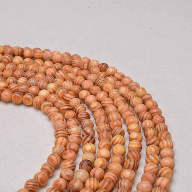 8 мм деревянные бусины для изготовления ювелирных изделий MOFRGO Agathis Альба