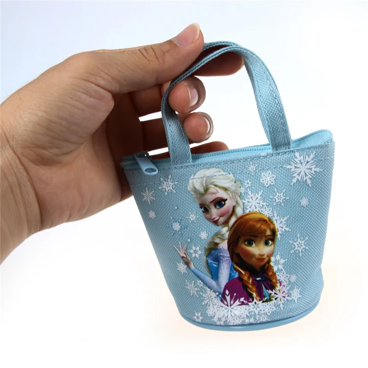 Disney с изображением мультипликационных персонажей для Детей Портмоне Эльзы из мультфильма "Холодное сердце", монета сумка подарок для мальчиков и девочек мини холст сумка для хранения для детей «Анна» мини-сумка для макияжа