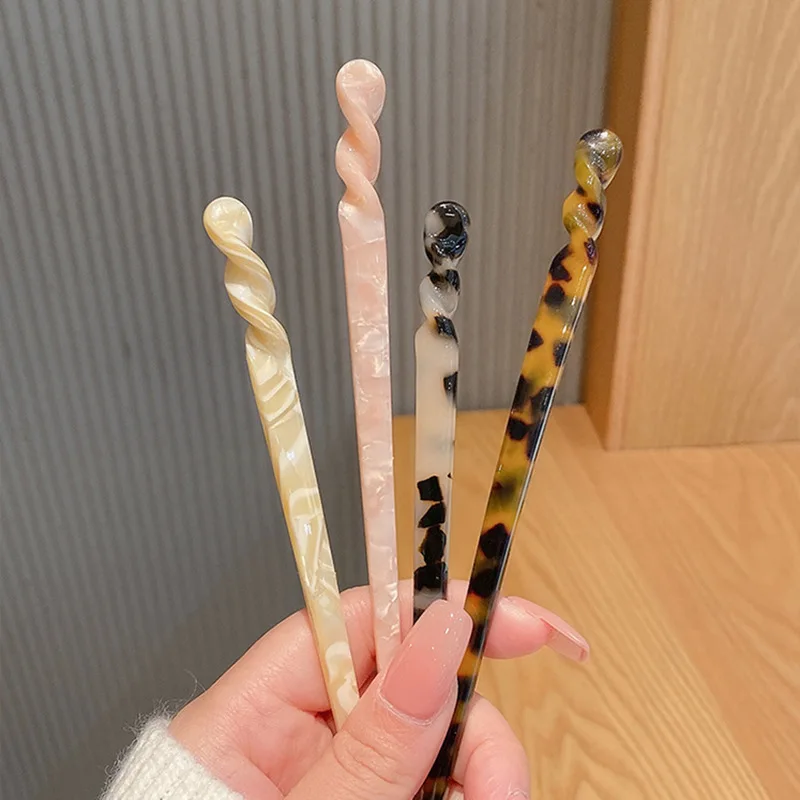 

1pc Chinese Style Hair Sticks Vintage Colorful Female Chopstick Fashion Simple Acrylic Hair Fork For Hanfu Headdress Hot