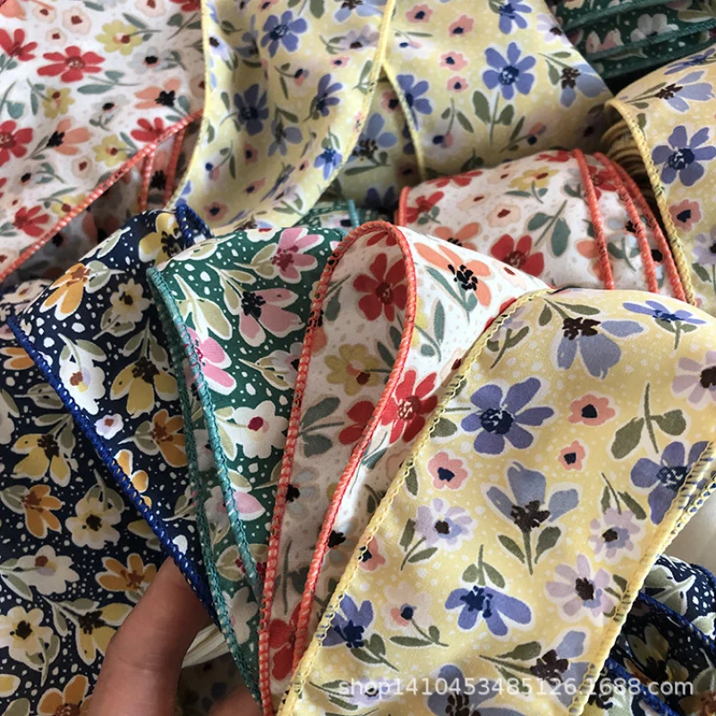 

5 meters/lot Floral Printed Chiffon Ribbon for DIY Craft Gift Bouquet Packaing Hair Bowknot Accessories Clothing Dress Trims