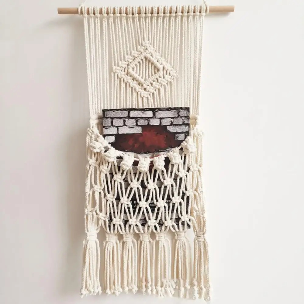 

Nordic Simple Tassel Tapestry Hand-woven Bohemian Hanging Ornament Carpet Home Wedding Background Decoration