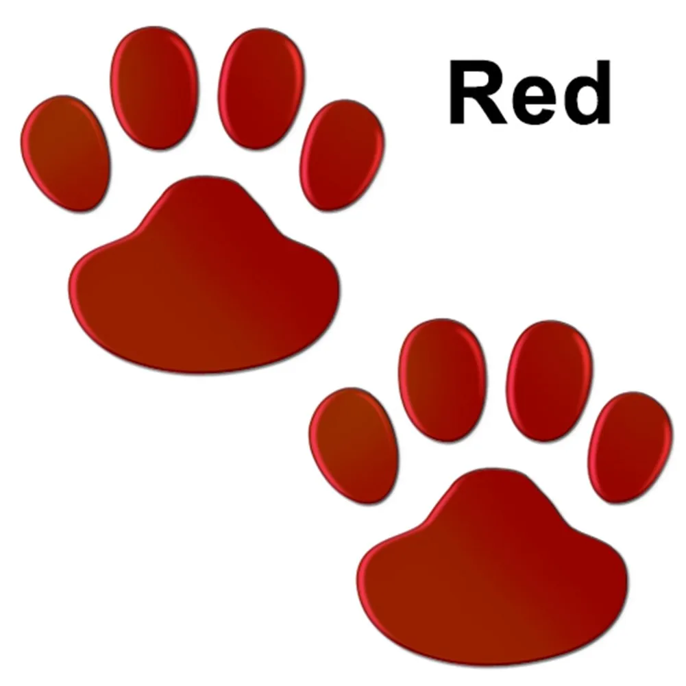

2 Pcs Car Sticker Design Paw Dog Cat Bear Foot Print Silver/Gold/Red/Black