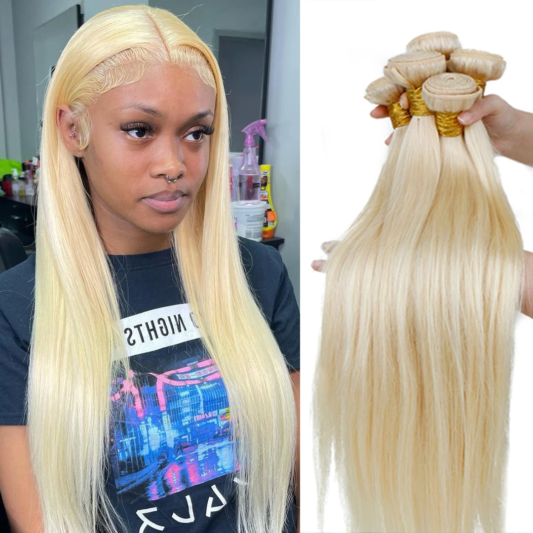 

Blonde 613 Color 28 30 32 Inch Long Brazilian Straight Hair Bundle Human Hair Remy Brazilian Hair Weave Bundles Extensions