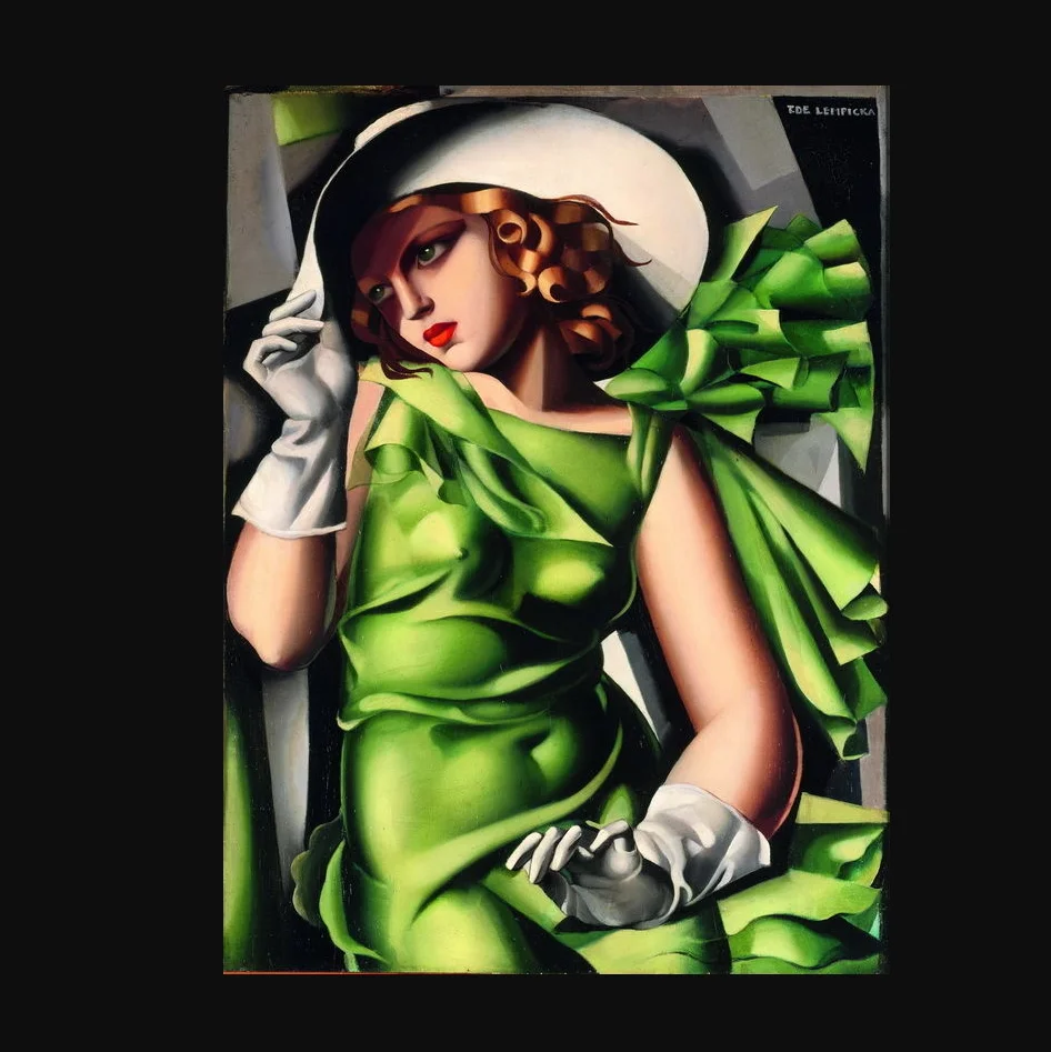 Tamara De Lempicka девушка с перчатками жикле холст печать картины постер печатная