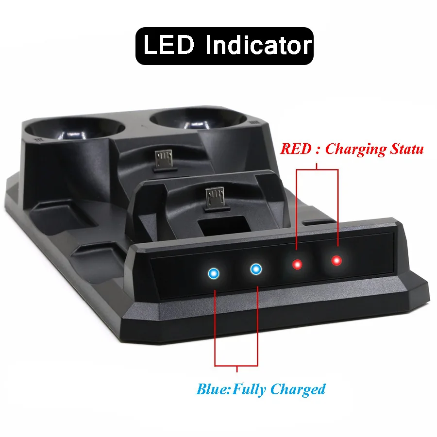 Зарядная док станция 4 в 1 для PS4 Slim Pro/PS многофункциональная зарядная контроллеров