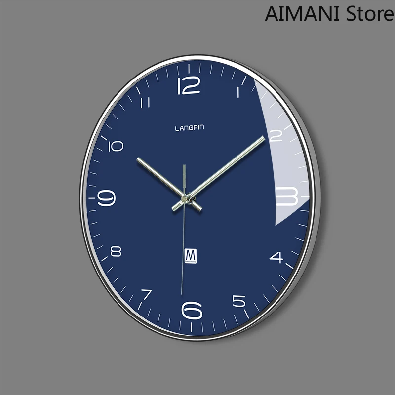 

Modern Nordic Fashion Minimalist Living Room Bedroom Office Mute Metal Clock Wall Clock Quartz Clock Wall Watch Wood Clock Wall