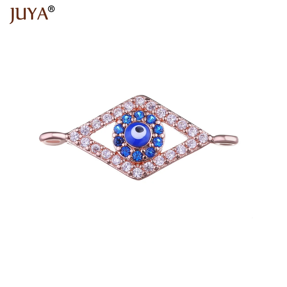 rose gold Juya модный материал для изготовления украшений 10 типов греческого глаза/Турецкий глаз/чармы «от дурного глаза» разъемы для ювелирных изделий DIY ремесло - Цвет: rose gold