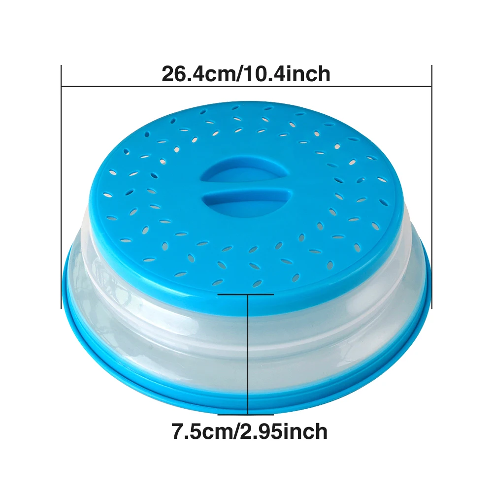 

2pcs/pack Microwave Cover Anti Splashing Collapsible Fruit Strainer Kitchen Thickened Multifunctional Plate Accessories For Food